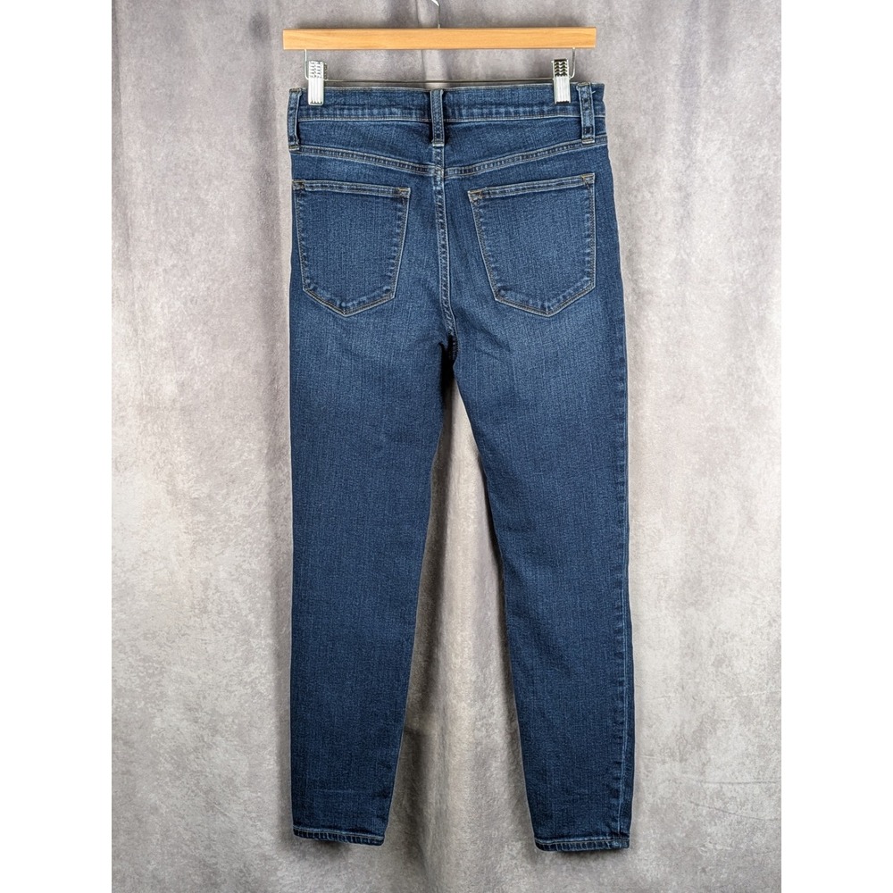 J.Crew 9" Mid-Rise Skinny Jeans Women 27 Dark Indigo Blue Denim Pants - Picture 2 of 3